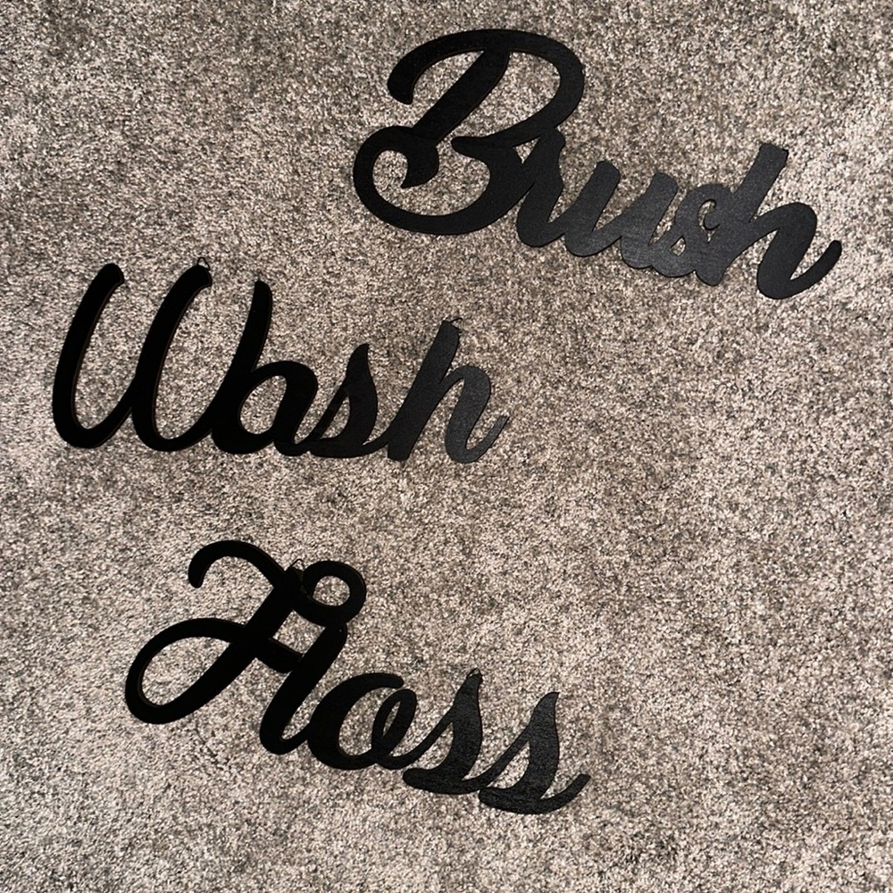 Bathroom word phrase signs